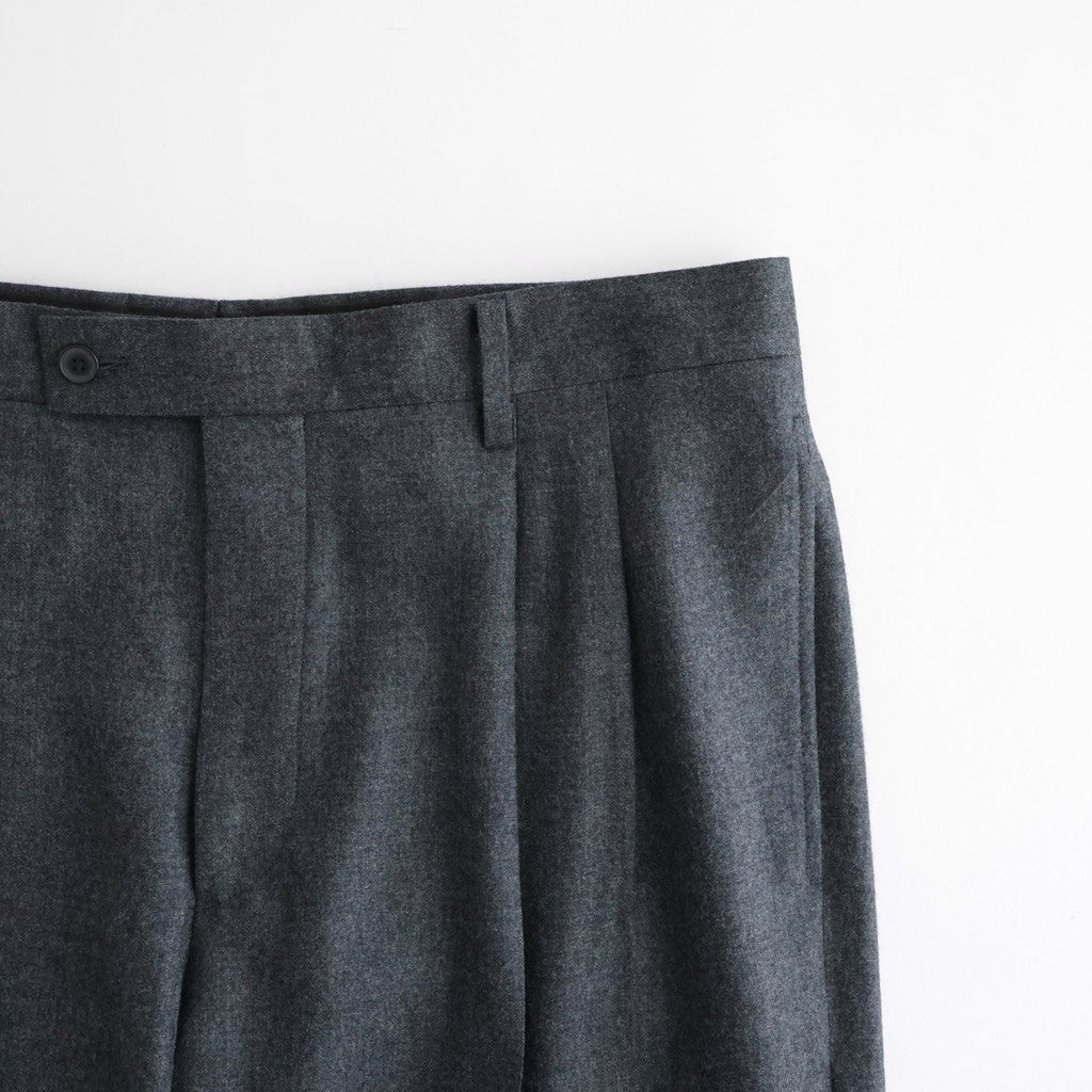 SUPER LIGHT WOOL TWO-TUCK SLACKS #TOP CHARCOAL [A26AP03OS]