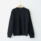 SUPER FINE WOOL RIB KNIT V-NECK P/O #TOP BLACK [A26AV03RK]