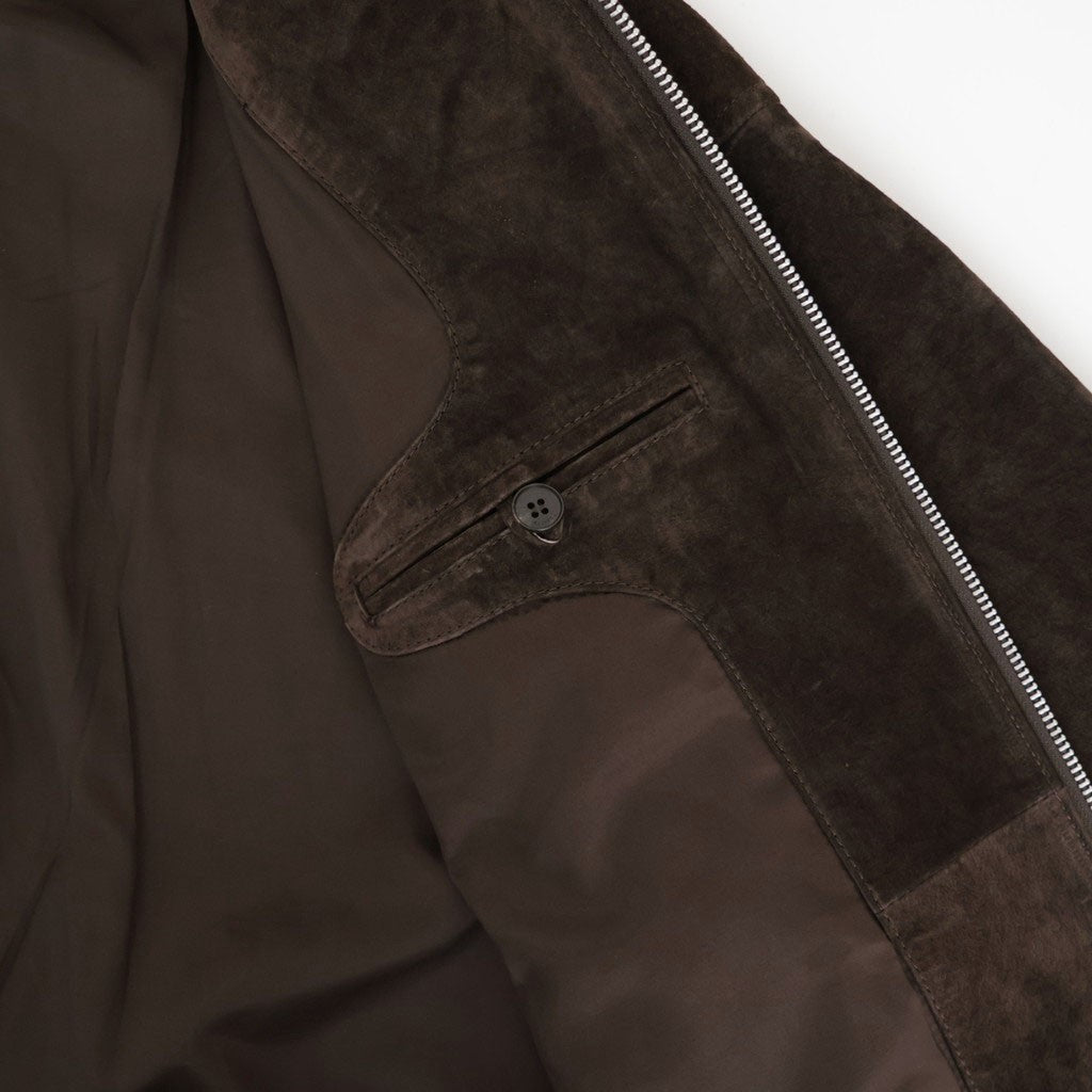 Suede Zip Blouson #D/BRN [12620204]