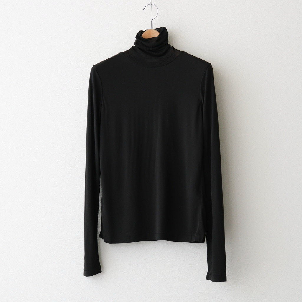 MODAL SILK JERSEY TURTLENECK PULLOVER #BLACK [KKAGLW0012]