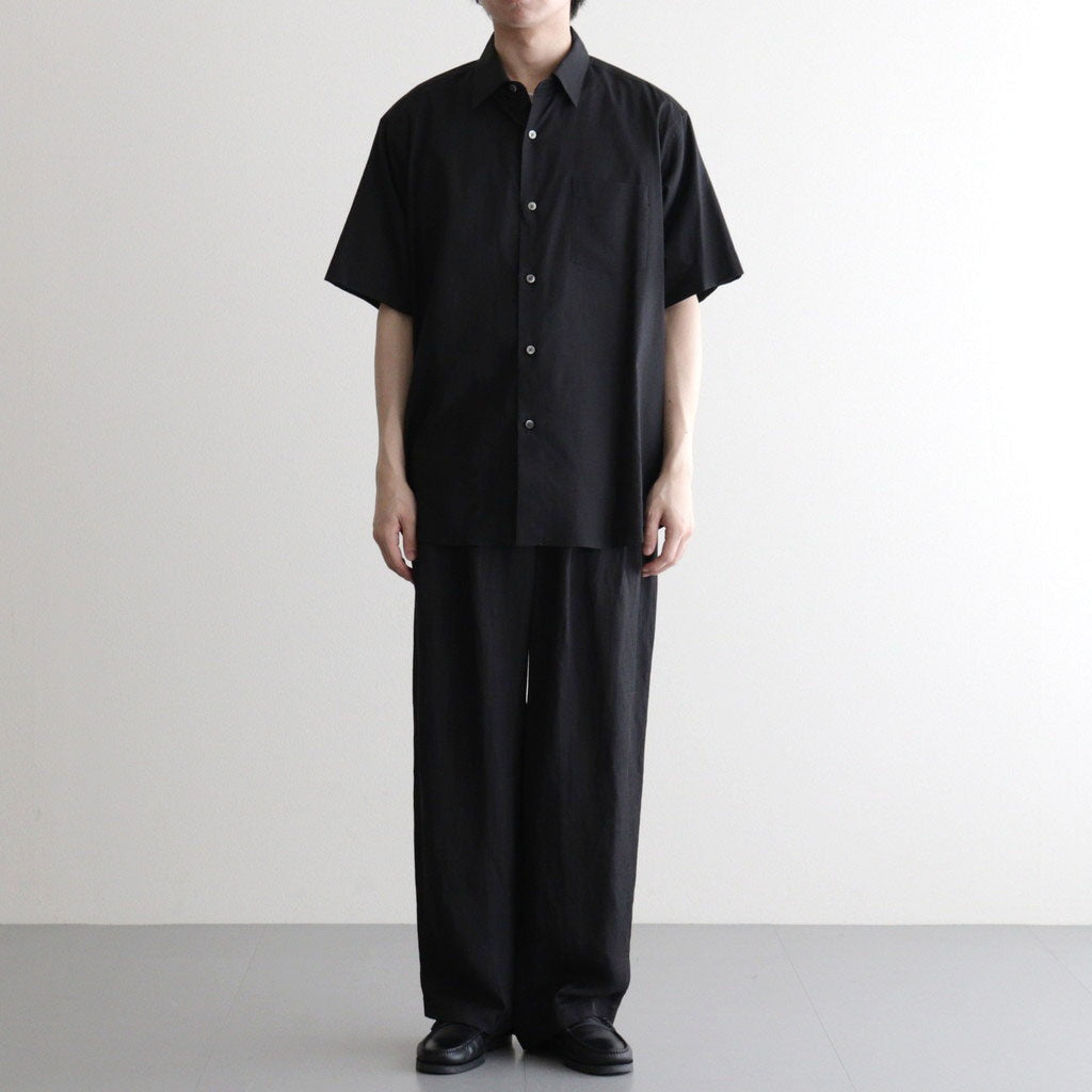 COTTON SILK OVERSIZED SS SHIRT #BLACK [ST.1498]