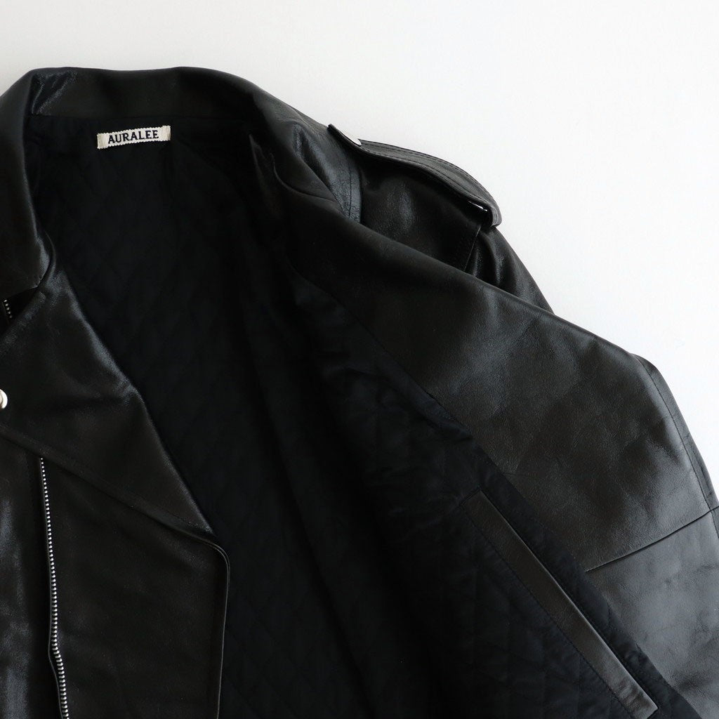 LAMB LEATHER RIDERS JACKET #BLACK [A25AB02WX]