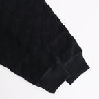 綿パイルジャカード格子柄トップス #BLACK [HO-T013-051]