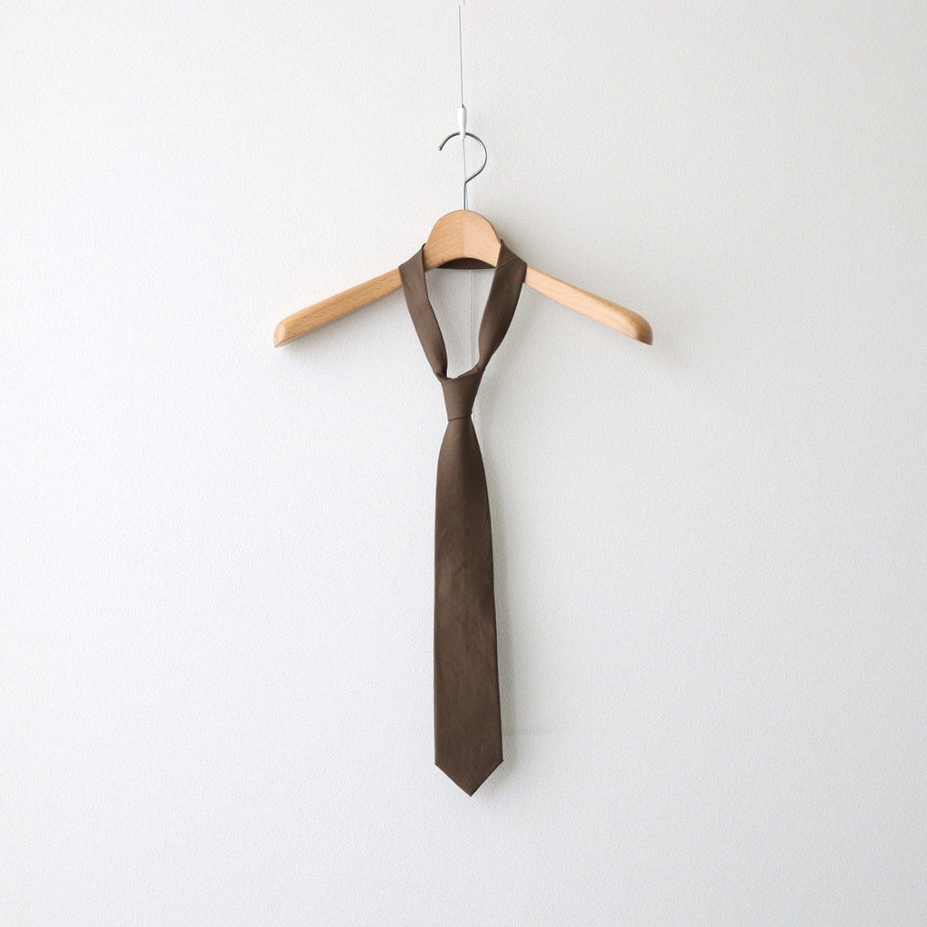 WASHED FINX TWILL TIE #BROWN [A25AT06TN]