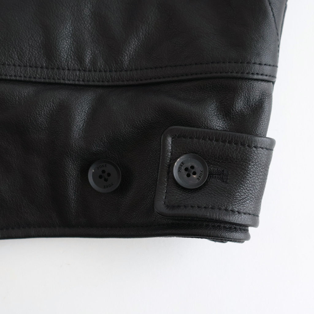 Leather Flight Jacket #BLACK [YK25FW01017B]