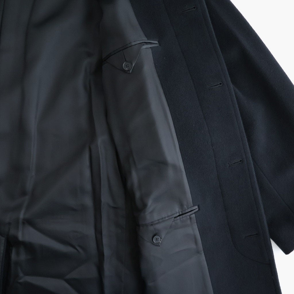 SUPER FINE WOOL MOSSER SOUTIEN COLLAR COAT #BLACK [A26AC01WM]