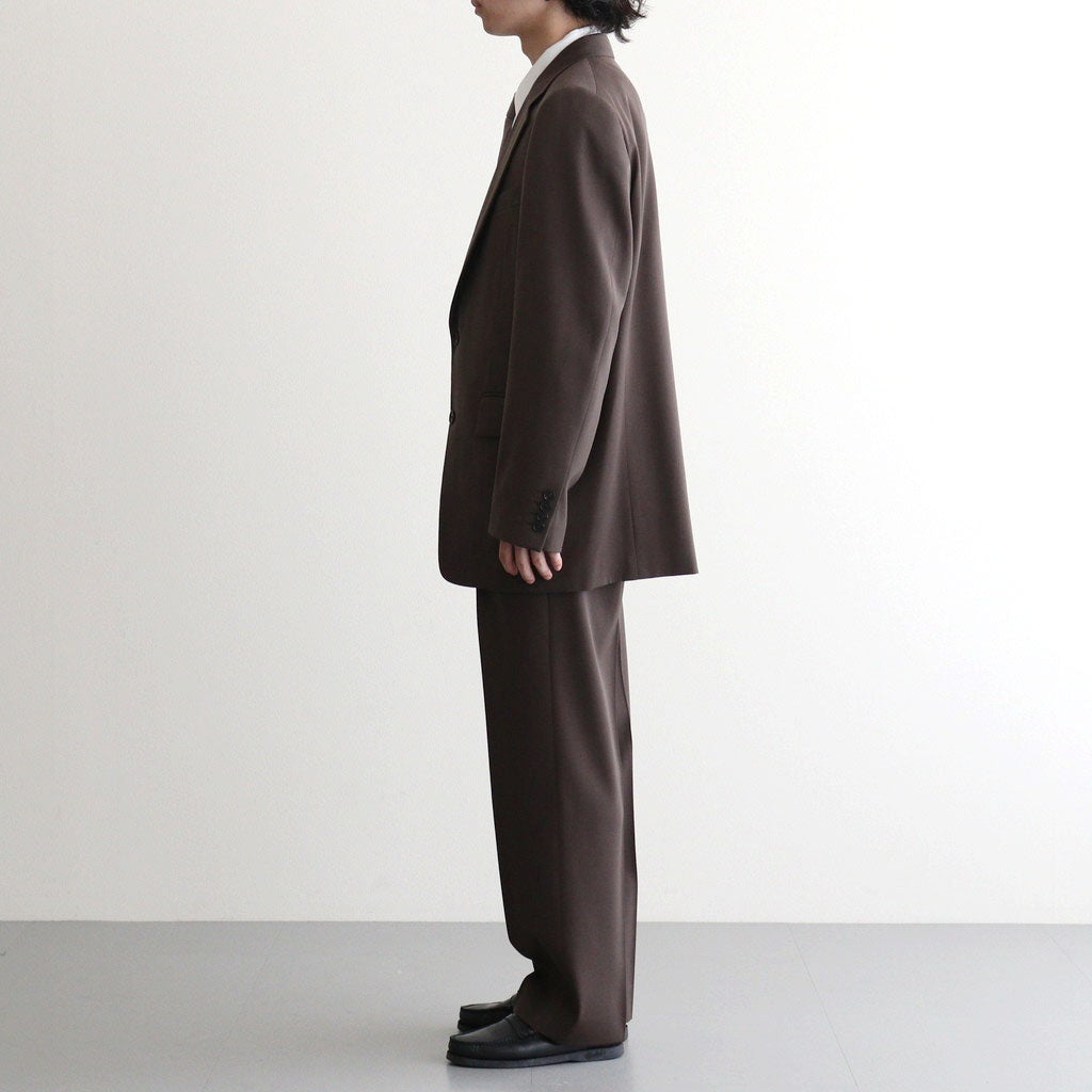 LIGHT WOOL MAX GABARDINE TWO-TUCK SLACKS #DARK BROWN [A26AP03MG]