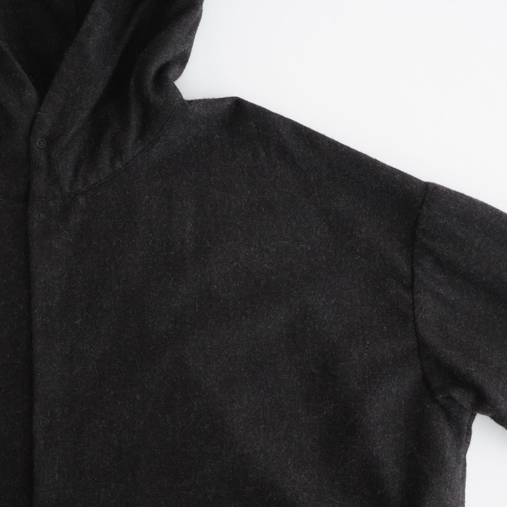 縮絨ウールワイドフーディー #DARK BROWN [D225-T391]