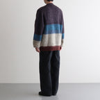 MOHAIR BORDER CARDIGAN #PURPLE [YK23FW0571S]