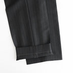 BLUEFACED WOOL TWO-TUCK SLACKS #CHARCOAL NAVY STRIPE [A26AP02BS]