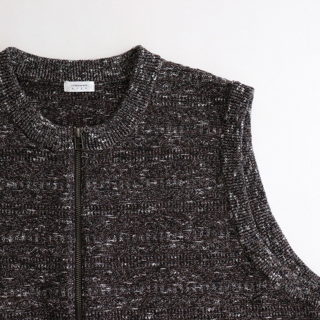 Links Zip Up Vest #Brown [2501-017]