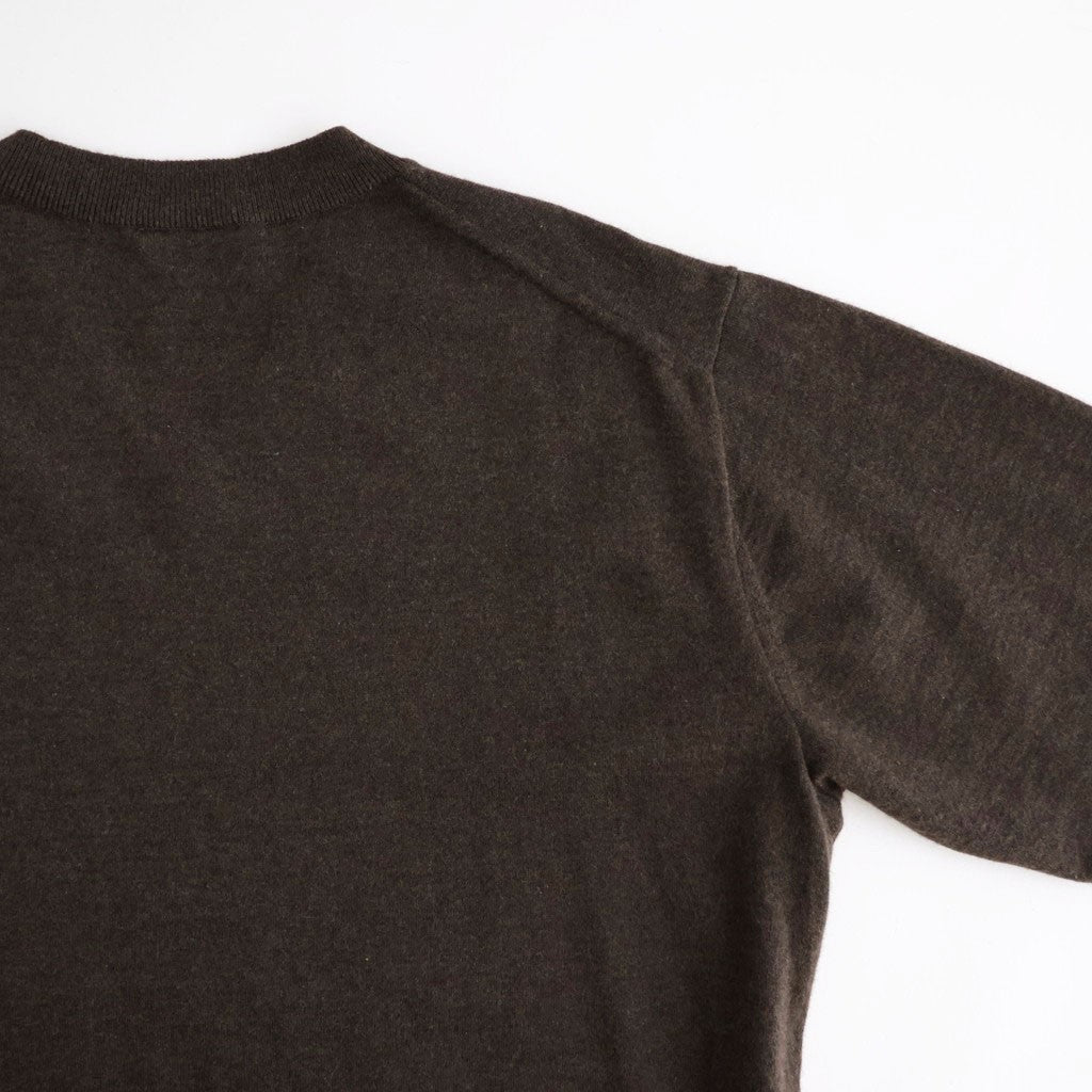 COTTON YAK KNIT V-NECK SWEATER #BROWN [KRAGLW0200]