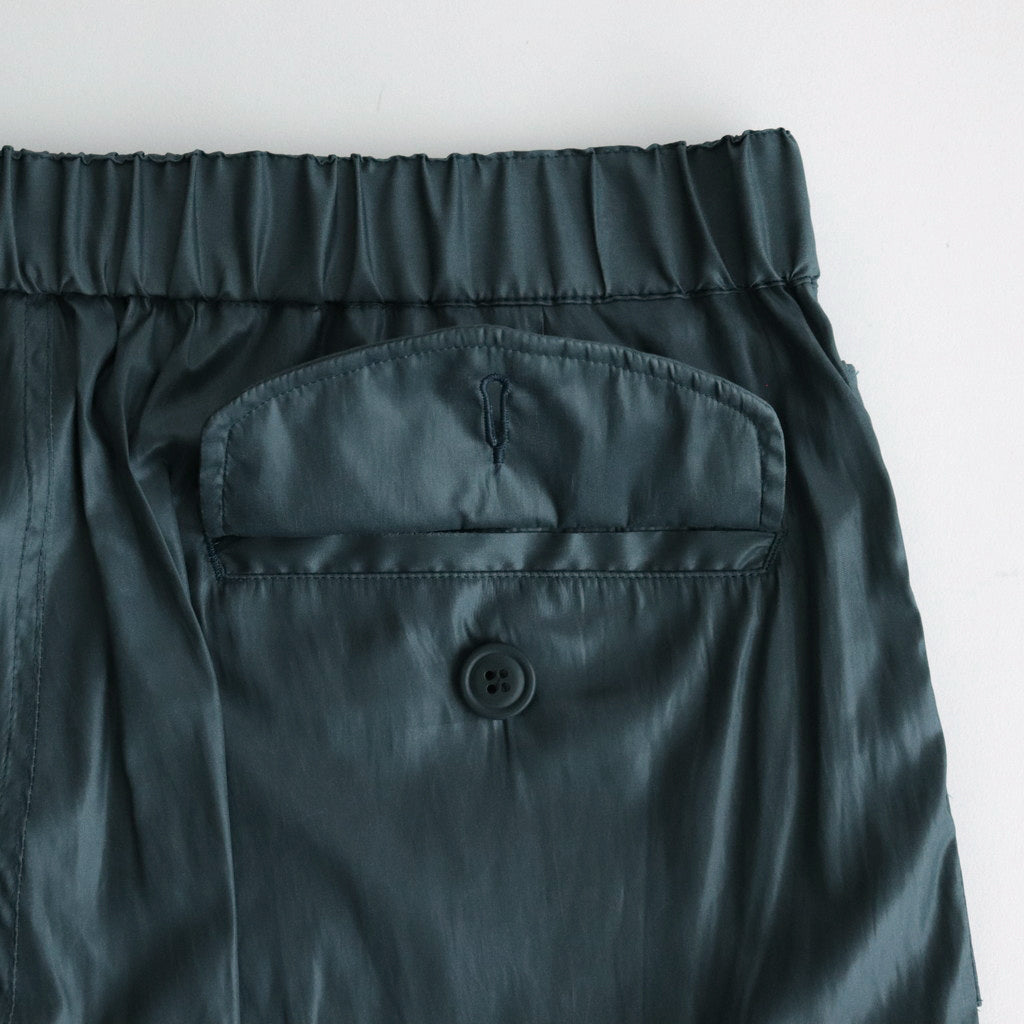 LEATHER LIKE POLYESTER CARGO PANTS #DUSTY GREEN [YK24SS0638P]