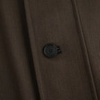 REVERSIBLE WOOL TWISTED TWILL / SHEEP LEATHER HALF COAT #BROWN CHAMBRAY × BLACK [A26AC01AN]
