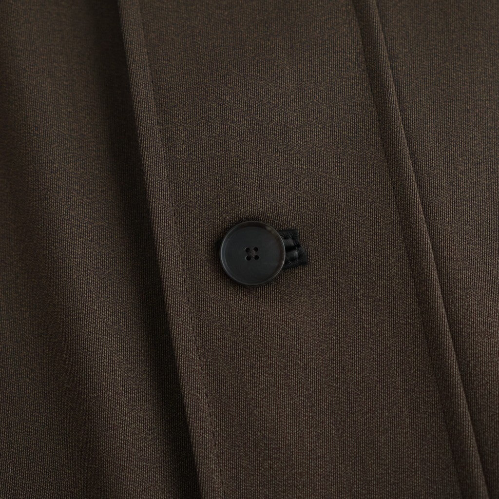 REVERSIBLE WOOL TWISTED TWILL / SHEEP LEATHER HALF COAT #BROWN CHAMBRAY × BLACK [A26AC01AN]