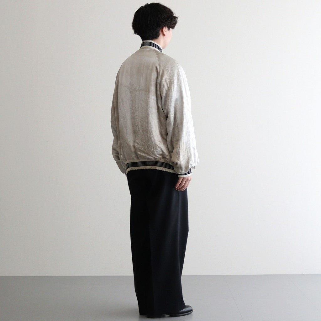 VINTAGE SATIN / VELVET REVERSIBLE ZIP JACKET #GREIGE / BLACK [ST.1047]