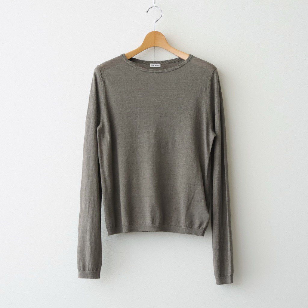 LINEN 14G Pull Over #GREY KHAKI [I26SS-K3]