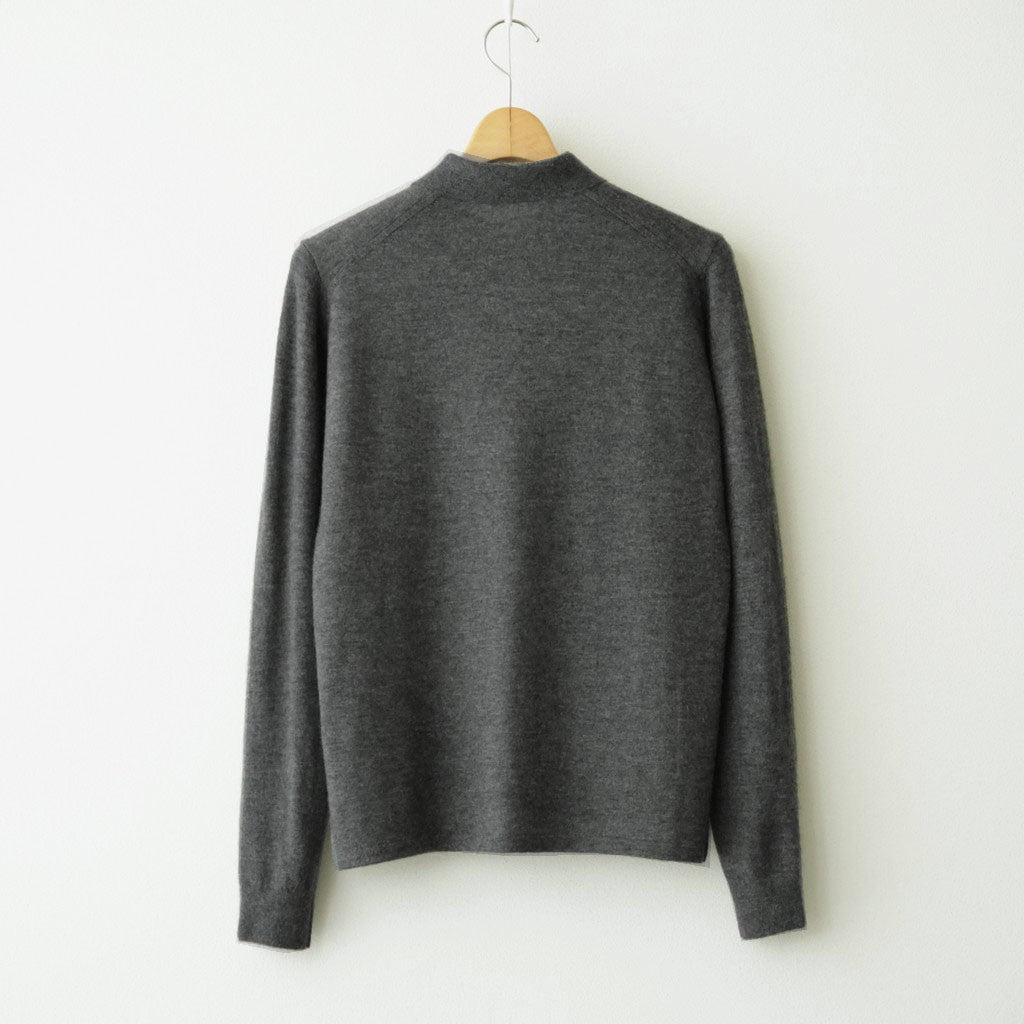 HIGH GAUGE SOFT CASHMERE KNIT SHIRT CARDIGAN #CHARCOAL [A26AC03SM]