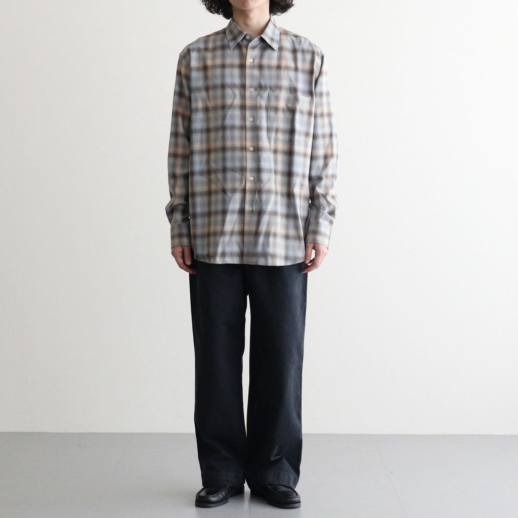 GARMENT-DYED FINX CHINO ONE-TUCK WIDE PANTS #BLACK [A26AP01CP]