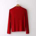 ROYAL WOOL CIRCULAR RIB HENRYNECK SWEATER #RED [KRAGCW0703]