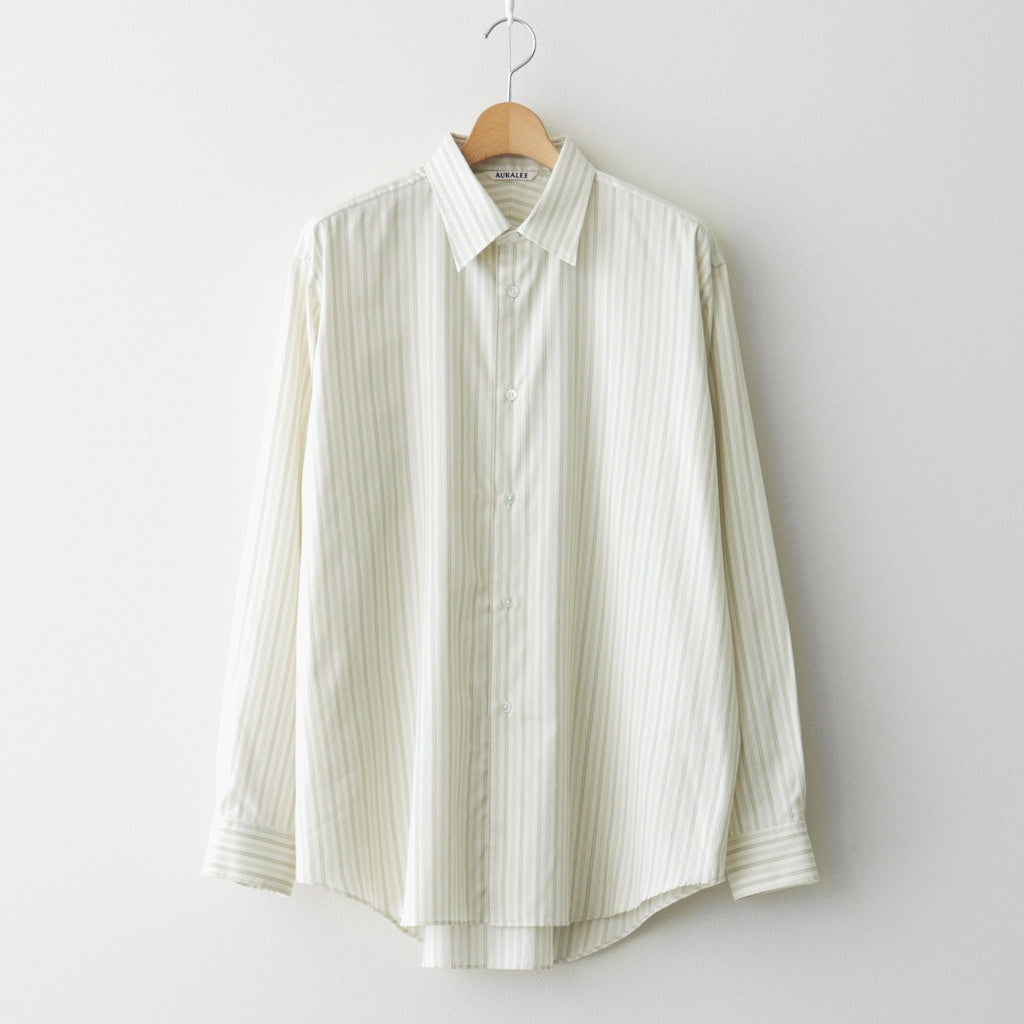 COTTON SILK STRIPE SHIRT #IVORY STRIPE [A26SS01CS]