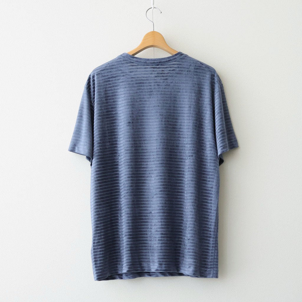 Velour Border T-Shirt #BLUE [I26SS-CUT14] - ciacura 三重県四日市市