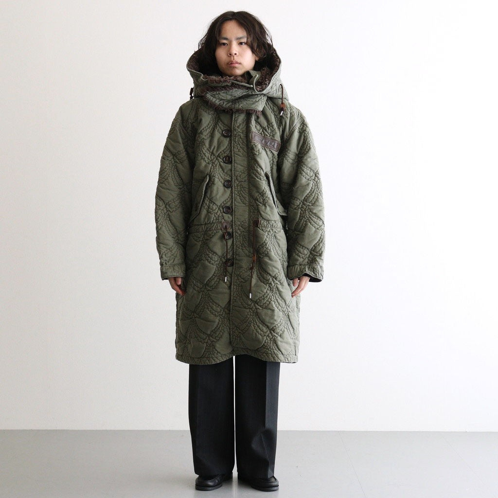 QUILTING FISHTAIL COAT #KHAKI [26330104]