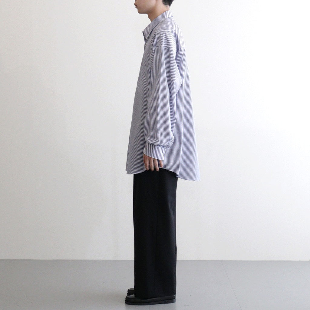 Broad Stripe L/S Oversized Regular Collar Shirt #BLUE STRIPE [GM254-50022STB]