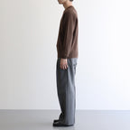 BLUEFACED WOOL TWO-TUCK SLACKS #GRAY STRIPE [A25AP05BS]