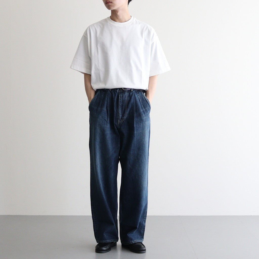 Selvage Denim Two Tuck Pants #INDIGO_DARK FADE [GU253-40061DB]