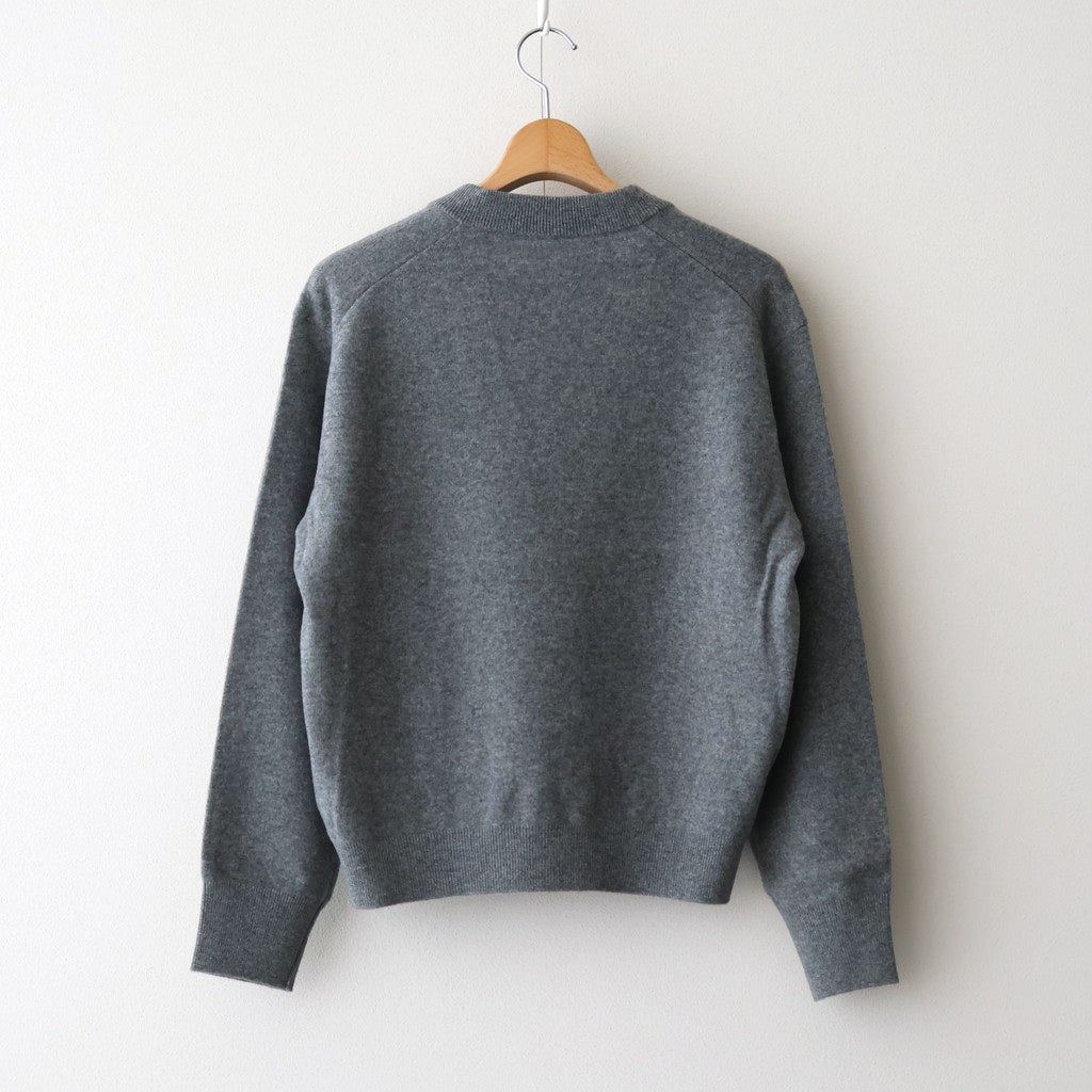 MERINO COLLEGE KNIT V-NECK SWEATER #GRAY(003) [KRAGGW0905] – ciacura