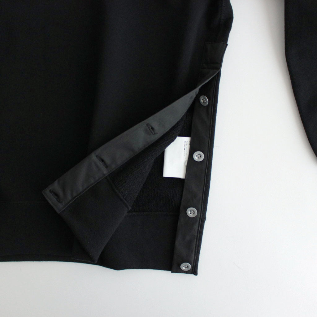 綿裏毛×綿ナイロンウェザー スウェット #BLACK [HO-T004-051]