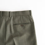 BLUEFACED WOOL TWO-TUCK SLACKS #OLIVE GRAY STRIPE [A26AP02BS]