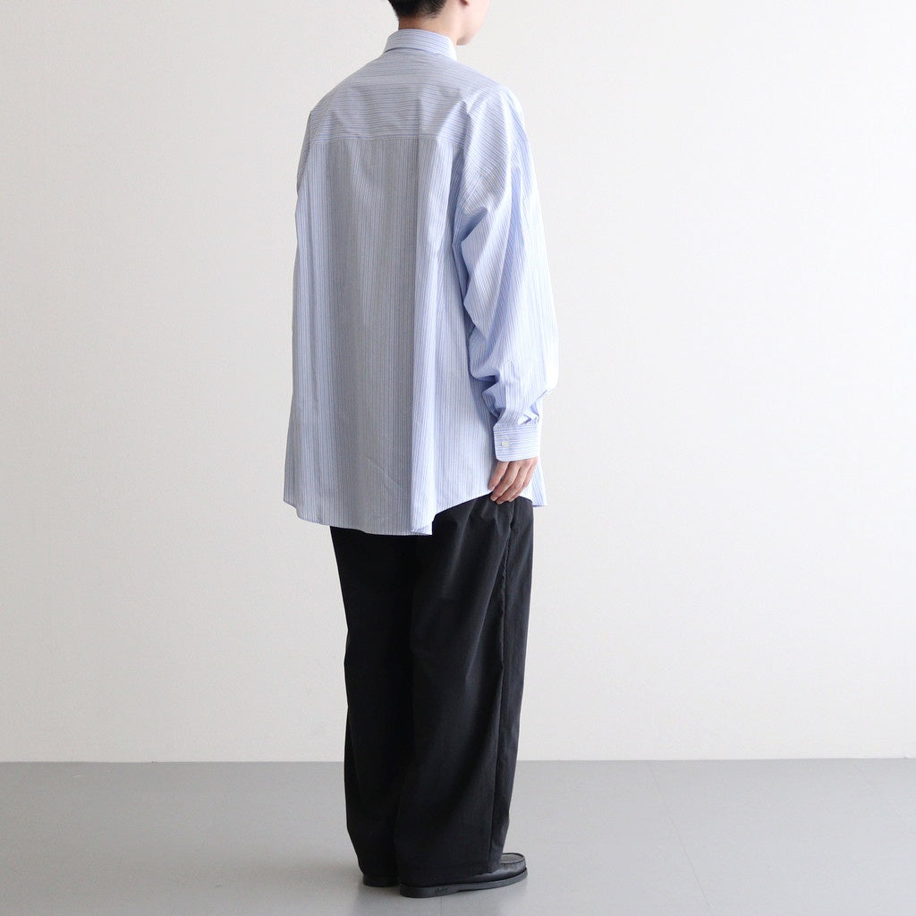 SIDOGRAS L/S Oversized Regular Collar Shirt #SAX STRIPE [GM252-50010]
