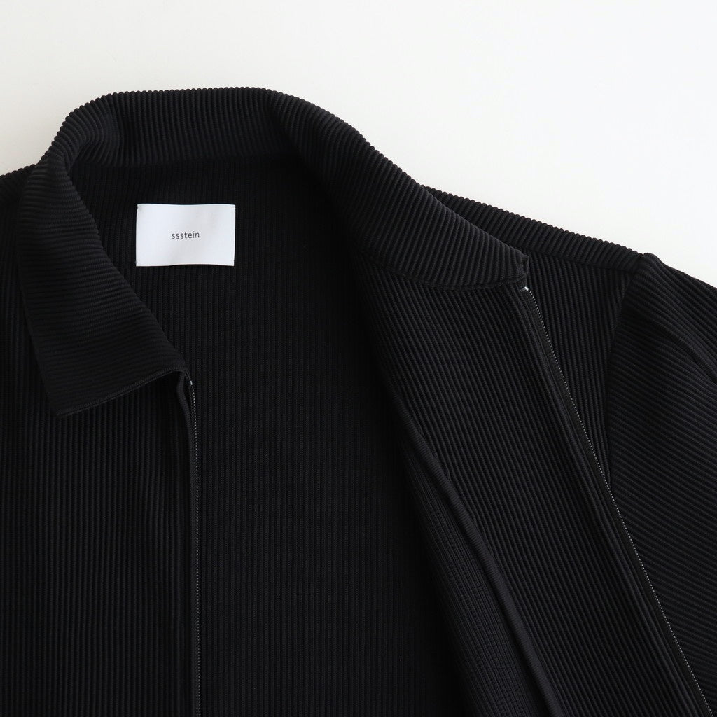GRADATION PLEATS TWIST SLEEVE ZIP JACKET #BLACK [ST.1126]
