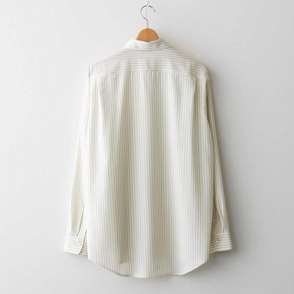 SUPER FINE WOOL STRIPE SHIRT #IVORY WHITE STRIPE [A26SS01WW]