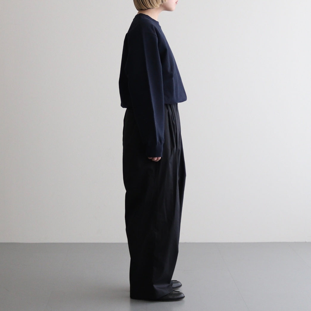 Silicon Poplin Two Tuck Easy Pants #BLACK [GM251-40148]