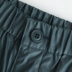 LEATHER LIKE POLYESTER CARGO PANTS #DUSTY GREEN [YK24SS0638P]