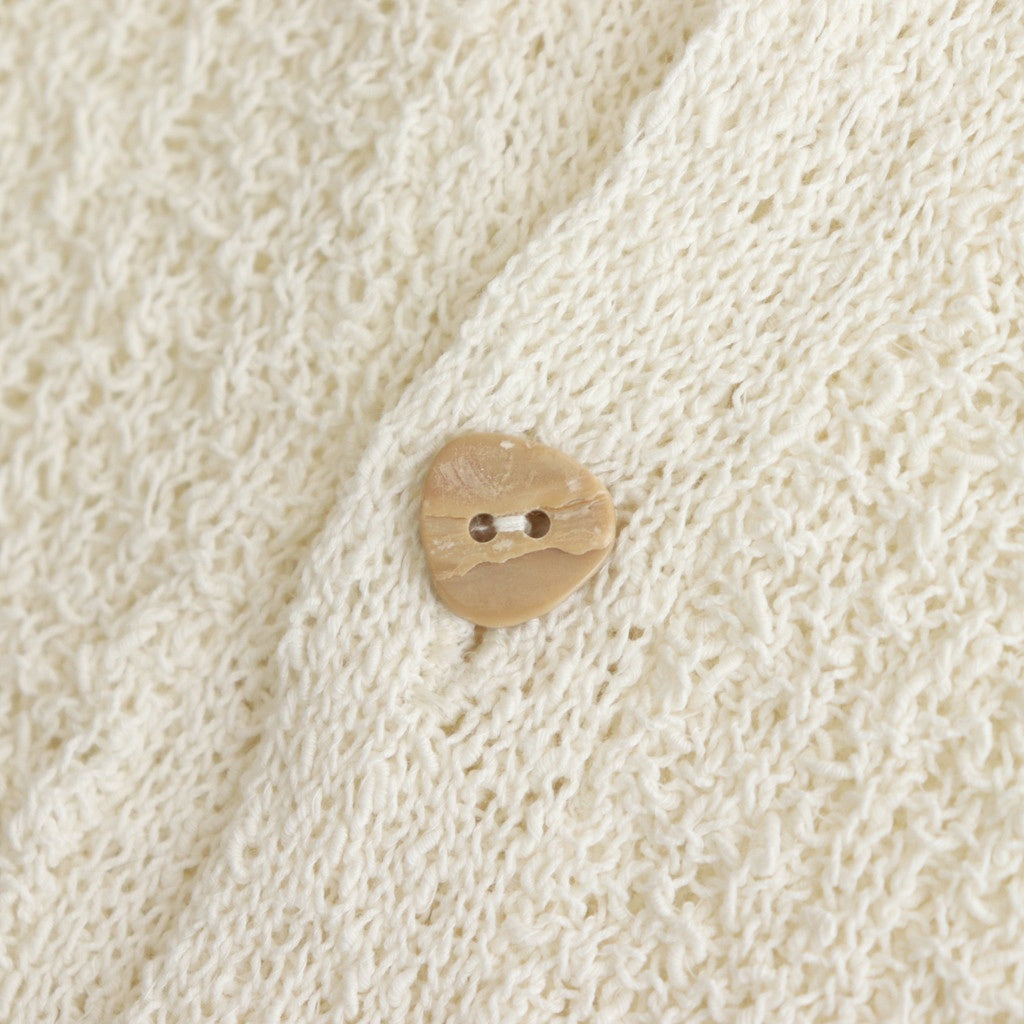 COTTON SHEER KNIT OPEN COLLAR SHIRT #OFF WHITE [YK25SS0964S]