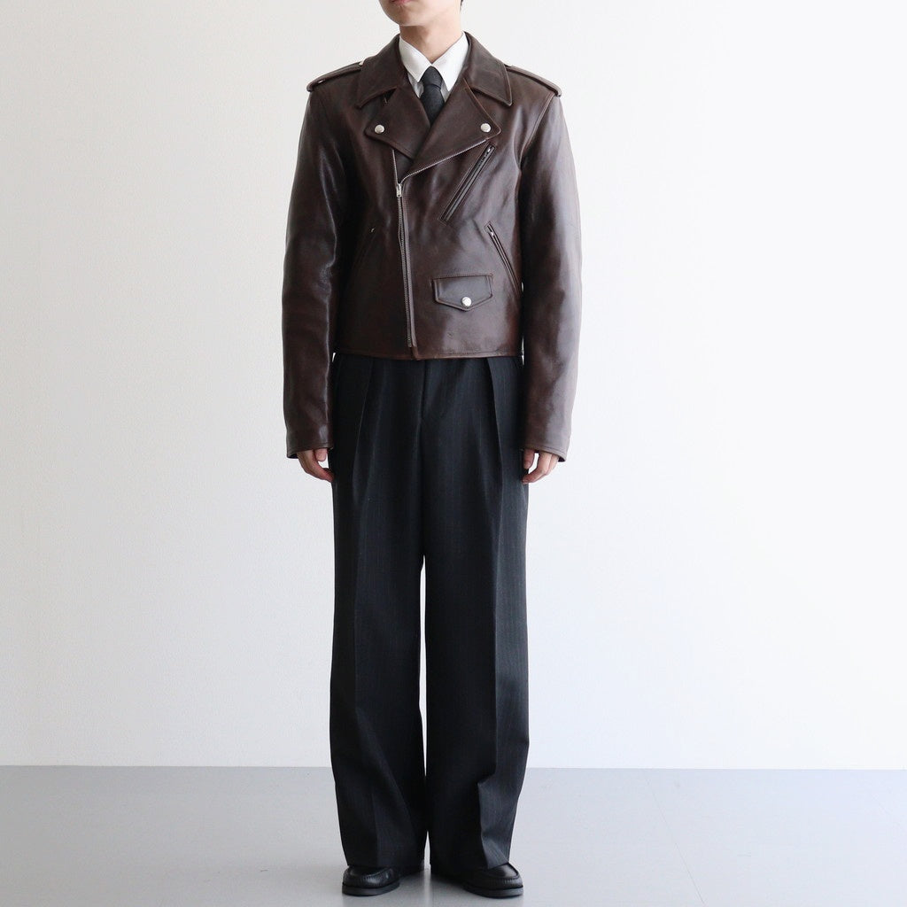 HEAVY LAMB LEATHER RIDERS JACKET #DARK BROWN [A25AB01LA] – ciacura