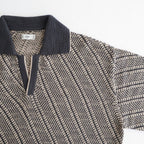 Diagonal Knit Skipper Shirt #OFF BEIGE [YK26SS01251S]