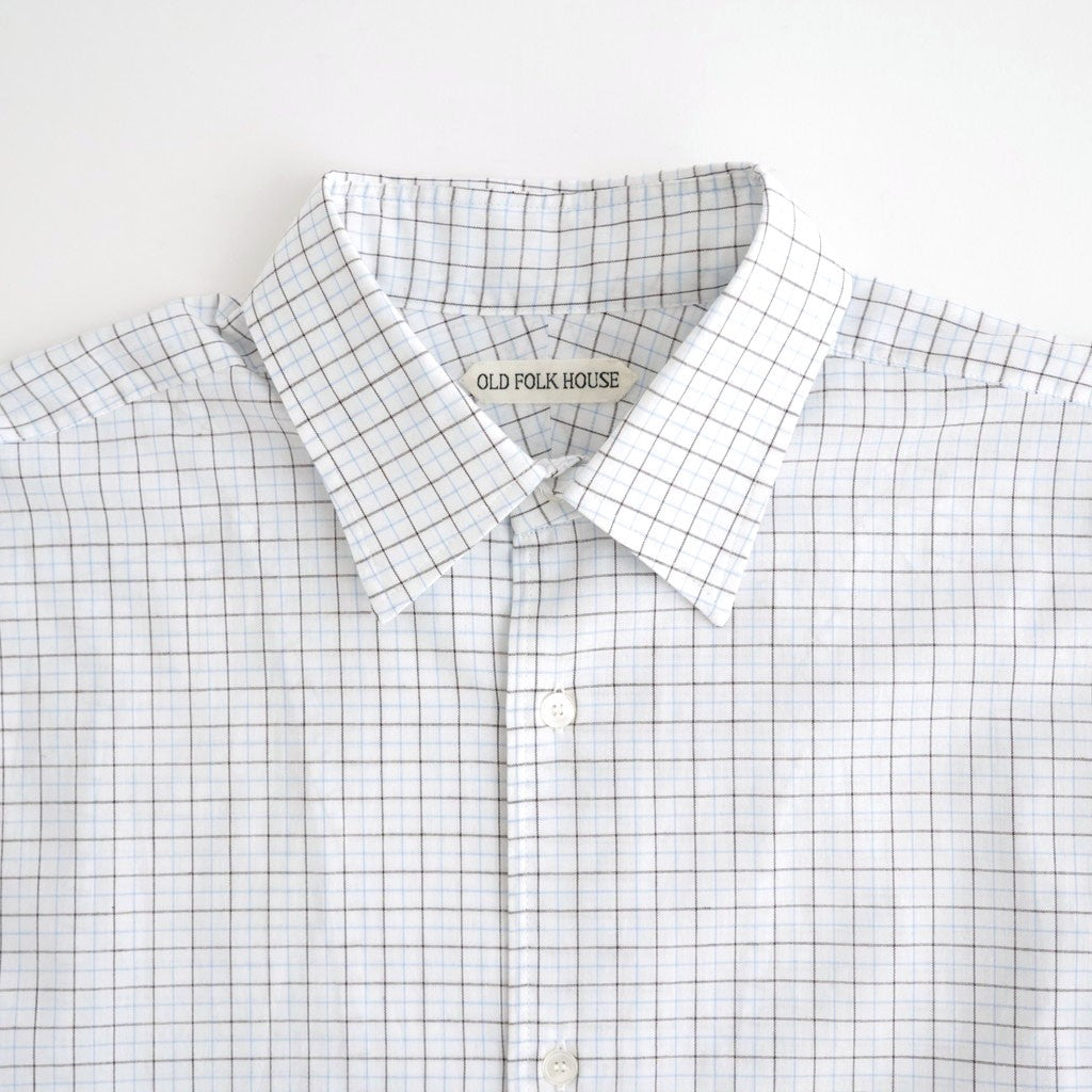 Banshu-ori Classic Shirt - Vintage Fabric #Black Blue Plaid [OFH011SH13]
