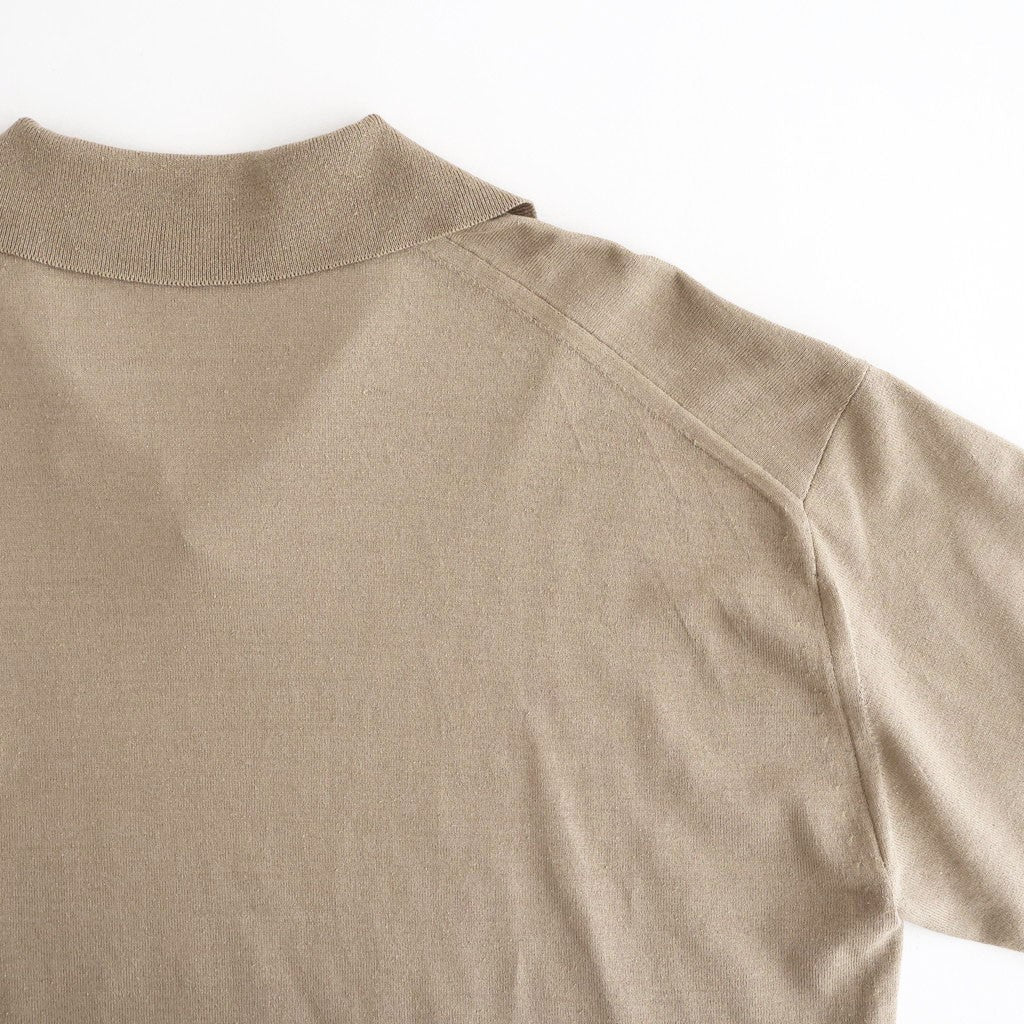 HIGH GAUGE TUSSAH SILK KNIT SKIPPER POLO #KHAKI BEIGE [A26SP02SJ]