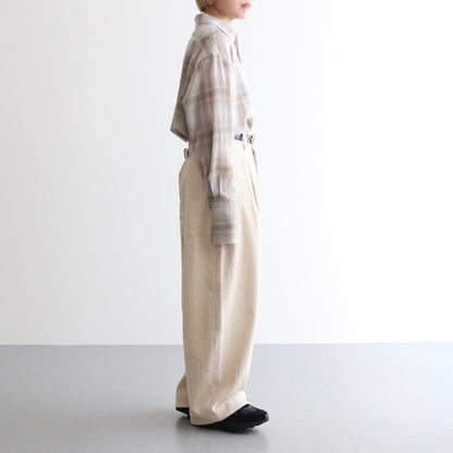 AIRY WOOL CHECK SHIRT #YELLOW GRAY CHECK [A24AS02WN]