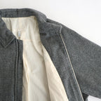 FDRSJK - ウール・千鳥 フロントジップジャケット #09 White × Black [SN_FR1403JK]