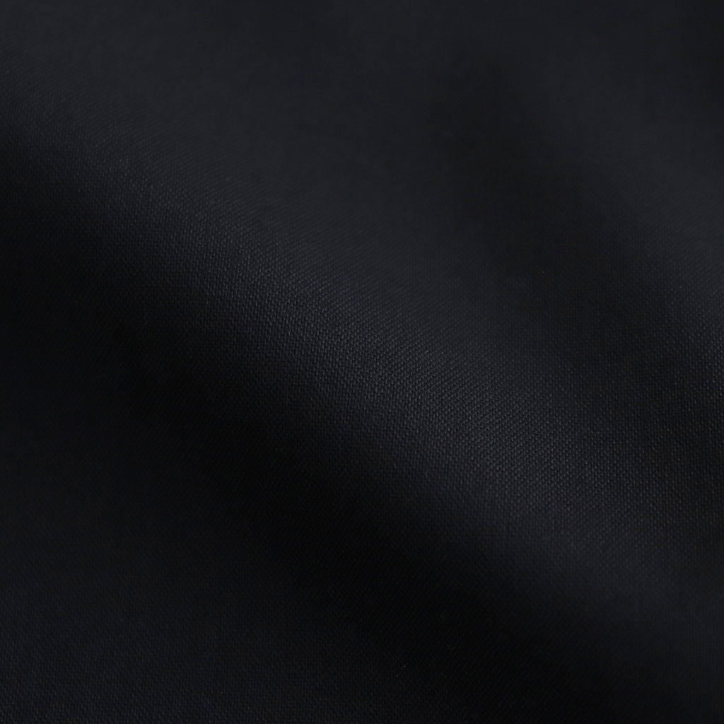 SUPER FINE TROPICAL WOOL OPEN COLLAR HALF SLEEVED SHIRT #TOP DARK NAVY [A25SS02WT]