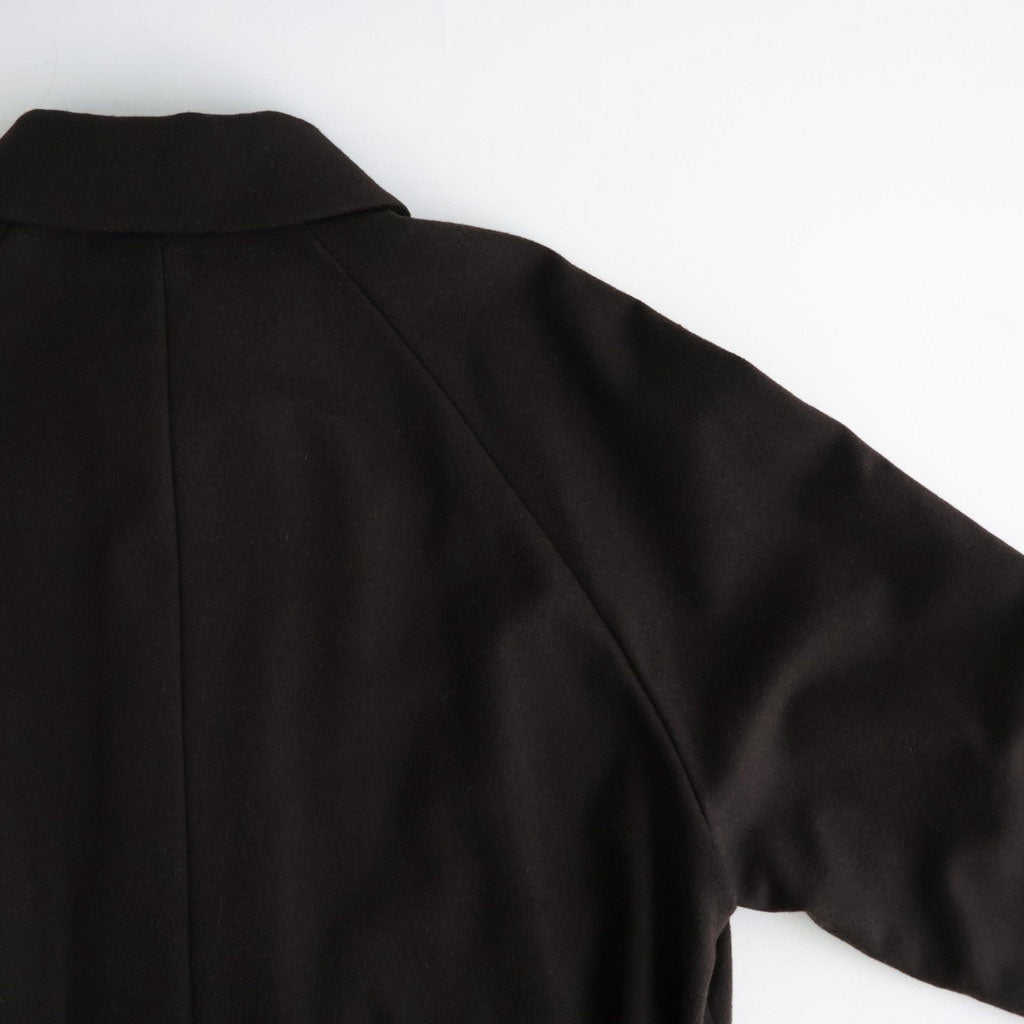 WOOL CASHMERE RAGLAN SLEEVE BALMACAAN COAT #DARK BROWN [ST.1535]