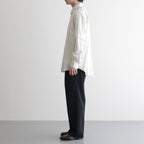 COTTON SILK STRIPE SHIRT #IVORY STRIPE [A26SS01CS]