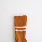 HEMP ORGANIC COTTON STRIPE SOCKS #SUNSETGOLD/WHITESAND [R1468-SS26]