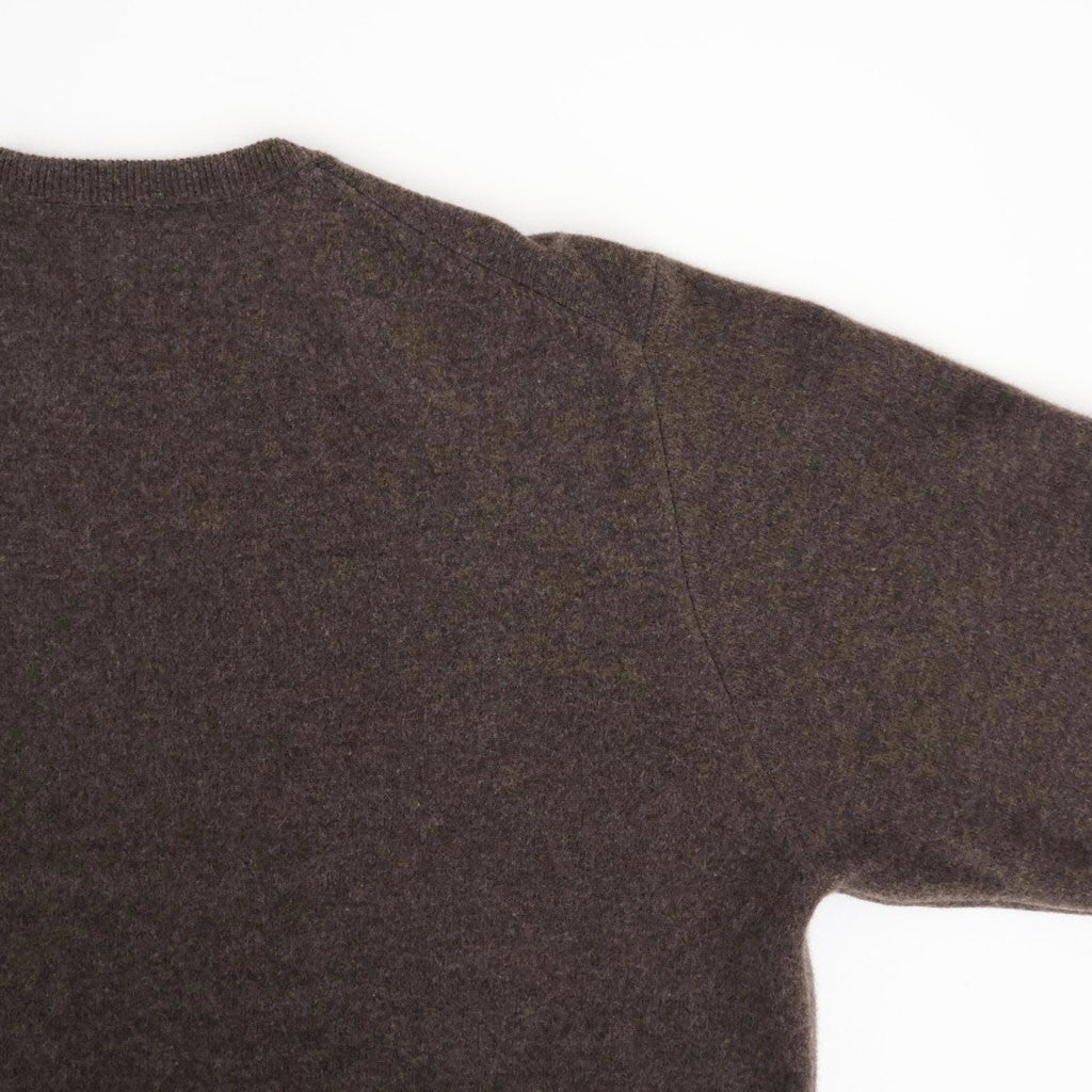 EXTRA FINE WOOL KNIT CREW NECK LS #MOCHA [ST.1634]